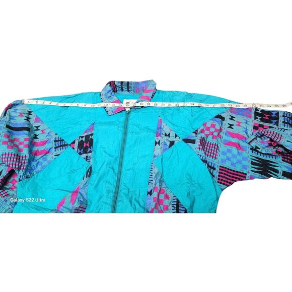 Lady Antigua VTG 90's Multicolor Geometrical Pattern Windbreaker Womens Med - Picture 5 of 15